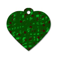 Green  Dog Tag Heart (one Side)