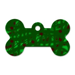 Green  Dog Tag Bone (one Side)