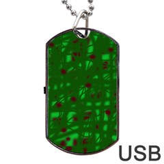 Green  Dog Tag Usb Flash (one Side)