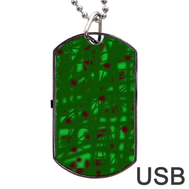 Green  Dog Tag USB Flash (Two Sides) 