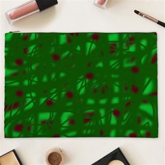 Green  Cosmetic Bag (xxl)  by Valentinaart