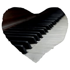 Piano Keys  Large 19  Premium Heart Shape Cushions