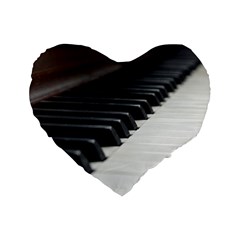 Piano Keys  Standard 16  Premium Flano Heart Shape Cushions