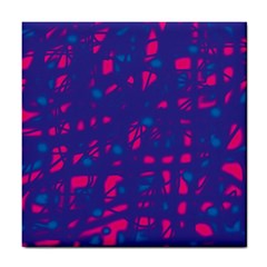 Blue And Pink Neon Tile Coasters by Valentinaart