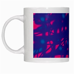 Blue And Pink Neon White Mugs