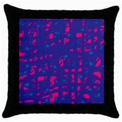 Blue And Pink Neon Throw Pillow Case (black)