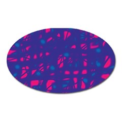 Blue And Pink Neon Oval Magnet