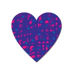 Blue And Pink Neon Heart Magnet by Valentinaart