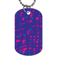 Blue And Pink Neon Dog Tag (one Side)