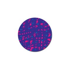 Blue And Pink Neon Golf Ball Marker by Valentinaart