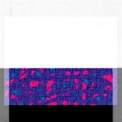 Blue And Pink Neon Rectangular Jigsaw Puzzl by Valentinaart