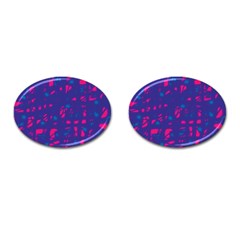 Blue And Pink Neon Cufflinks (oval)