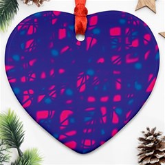 Blue And Pink Neon Heart Ornament (2 Sides) by Valentinaart