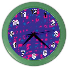 Blue And Pink Neon Color Wall Clocks