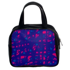 Blue And Pink Neon Classic Handbags (2 Sides) by Valentinaart