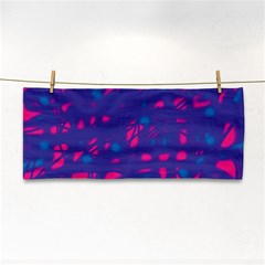 Blue And Pink Neon Hand Towel