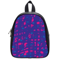 Blue And Pink Neon School Bags (small)  by Valentinaart