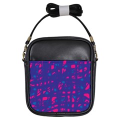 Blue And Pink Neon Girls Sling Bags by Valentinaart