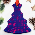 Blue and pink neon Christmas Tree Ornament (2 Sides) Front