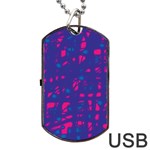 Blue and pink neon Dog Tag USB Flash (Two Sides)  Front