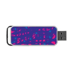 Blue And Pink Neon Portable Usb Flash (two Sides) by Valentinaart