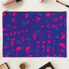 Blue And Pink Neon Cosmetic Bag (xxxl) 