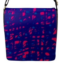 Blue And Pink Neon Flap Messenger Bag (s)