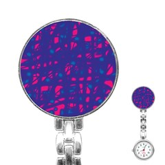 Blue And Pink Neon Stainless Steel Nurses Watch