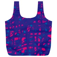 Blue And Pink Neon Full Print Recycle Bags (l) 