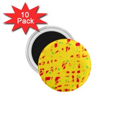 Yellow And Red 1 75  Magnets (10 Pack) 