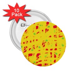 Yellow And Red 2 25  Buttons (10 Pack) 