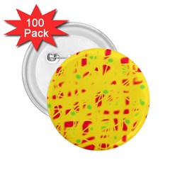 Yellow And Red 2 25  Buttons (100 Pack) 