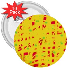 Yellow And Red 3  Buttons (10 Pack)  by Valentinaart