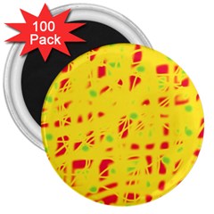 Yellow And Red 3  Magnets (100 Pack)