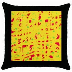 Yellow And Red Throw Pillow Case (black)