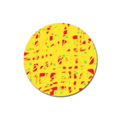 Yellow And Red Magnet 3  (round)