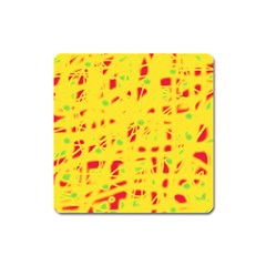 Yellow And Red Square Magnet