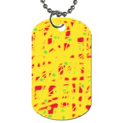 Yellow And Red Dog Tag (one Side)