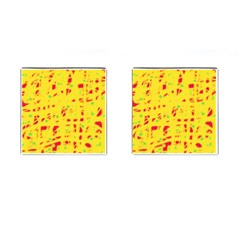 Yellow And Red Cufflinks (square)