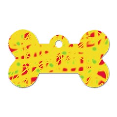 Yellow And Red Dog Tag Bone (one Side) by Valentinaart