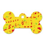 Yellow and red Dog Tag Bone (One Side) Front