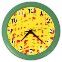 Yellow And Red Color Wall Clocks