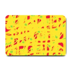 Yellow And Red Small Doormat  by Valentinaart