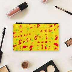 Yellow And Red Cosmetic Bag (small)  by Valentinaart