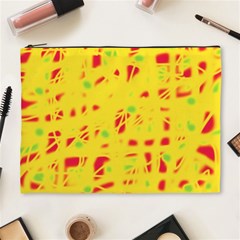 Yellow And Red Cosmetic Bag (xl) by Valentinaart