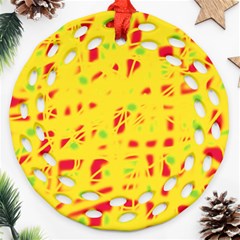 Yellow And Red Ornament (round Filigree) 