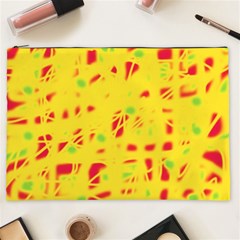 Yellow And Red Cosmetic Bag (xxl)  by Valentinaart