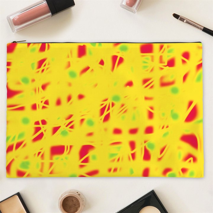 Yellow and red Cosmetic Bag (XXL) 