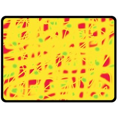 Yellow And Red Double Sided Fleece Blanket (large) 