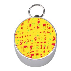 Yellow And Red Mini Silver Compasses